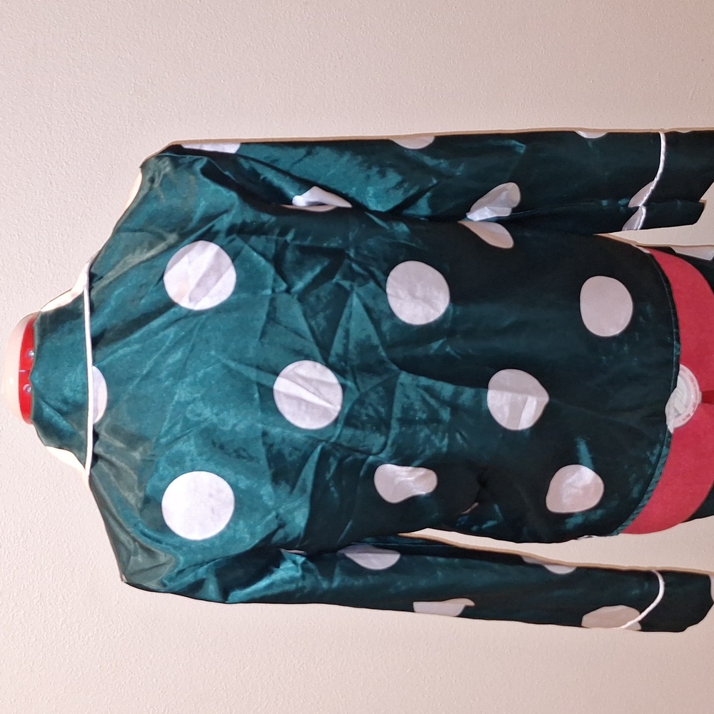 Nasty Gal Dark Green & White Polka Dot Pajama Set Size 2 - Picture 3 of 7